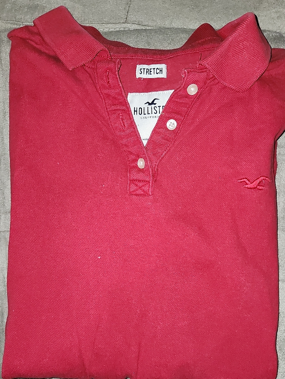 Hollister Women Red Stretch Polo